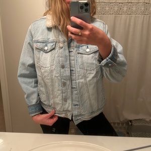 Faux fur lined jean jacket